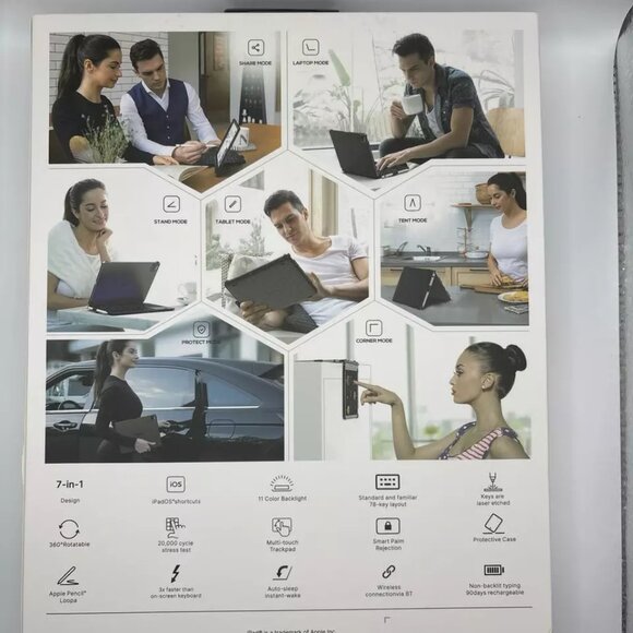 Typecase Touch Keyboard Case For IPad Air 11-Inch (2024 M2) & IPad Pro 11(4th/3r - Picture 3 of 12